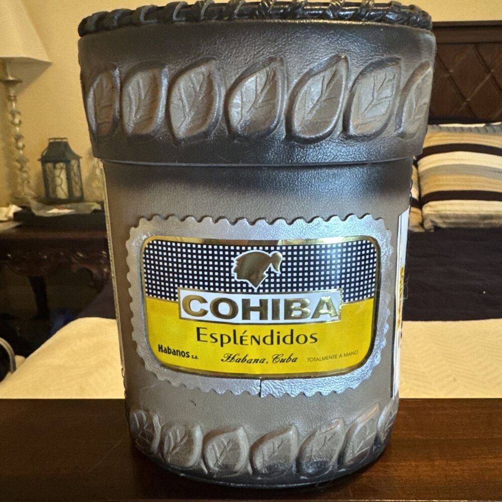 Vintage Cohiba Embossed Leather Humidifier – Espléndidos 9.25” Tall 7” Wide